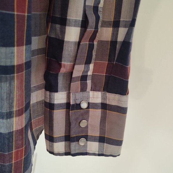 ELY CATTLEMAN WESTERN PEARL SNAP BUTTON MEN LONG SLEEVE DRESS SHIRT - 17 (34) - Picture 7 of 8